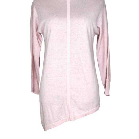 Cullen Silk Cashmere Pastel Pink Asymmetrical Hem Sweater XSmall - Picture 4 of 8